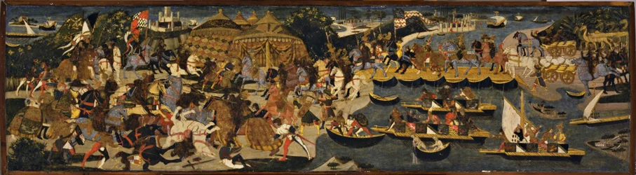 Battaglia tra Ateniesi e Persiani, pannello di cassone, 1463